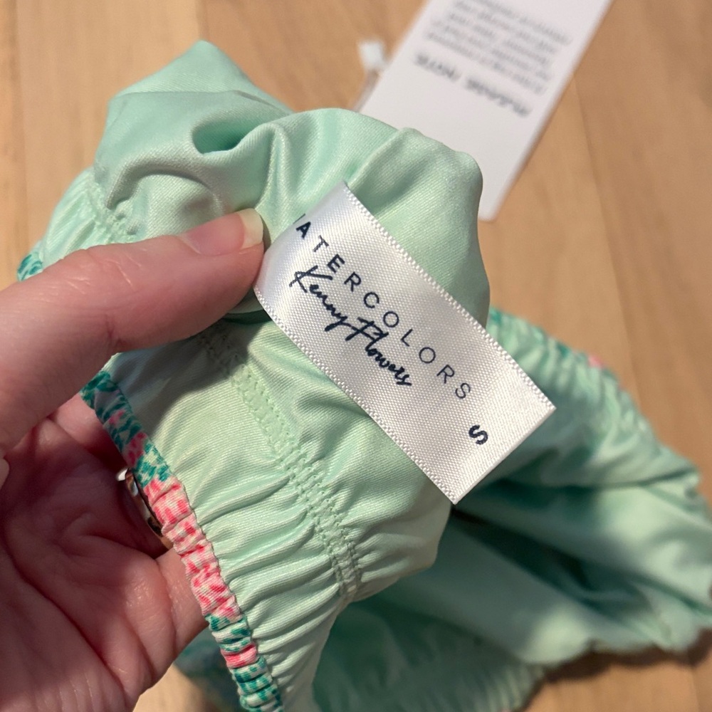 Kenny Flowers Mint and Pink Flamingo Bikini Top - Picture 3 of 5